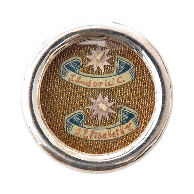 First Class Reliquary - Relic Ex Ossibus St. Louis & St. Elisabeth Of Hungary With Original Document en Brass / Glass / Wax Seal, Belgium  19 th century