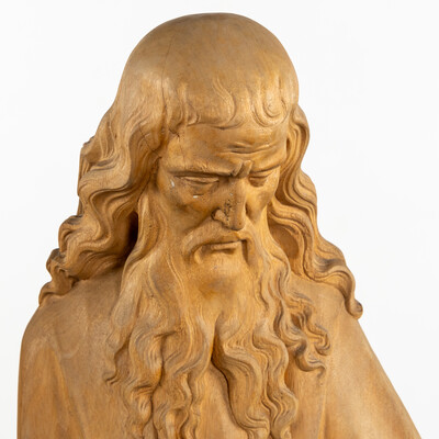 Four Exceptional Wood Sculptures Of The Four Evangelists. (L:44 X W:18 X H:115 Cm) en Hand - Carved Wood ,