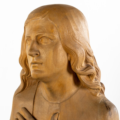 Four Exceptional Wood Sculptures Of The Four Evangelists. (L:44 X W:18 X H:115 Cm) en Hand - Carved Wood ,
