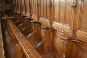 Choir Furniture style gothic en WOOD OAK, Belgium 19th century