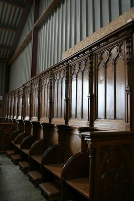 Choir Furniture style gothic en WOOD OAK, Belgium 19th century