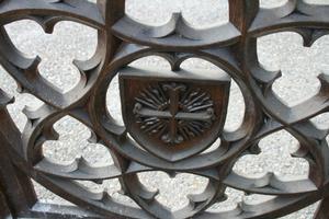 Communion Rails style gothic en wood oak, belgium 19 th century