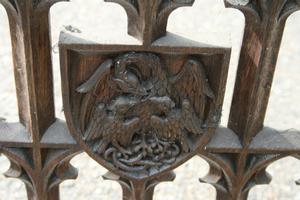 Communion Rails style gothic en wood oak, belgium 19 th century