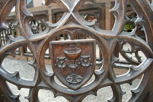 Communion Rails style gothic en wood oak, belgium 19 th century