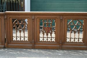 Communion Rails style gothic en wood oak, Belgium 19 th century