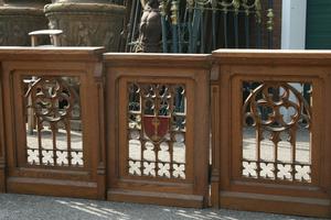 Communion Rails style gothic en wood oak, Belgium 19 th century