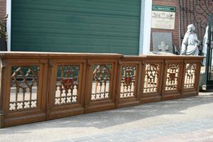 Communion Rails style gothic en wood oak, Belgium 19 th century