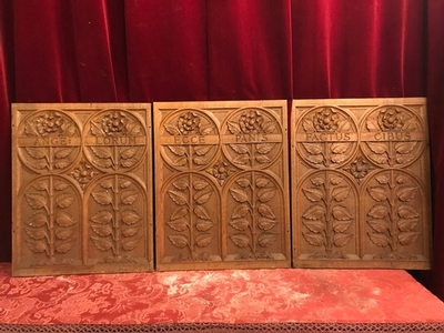 Altar Parts style Gothic - style en Oak wood, Belgium 19th century