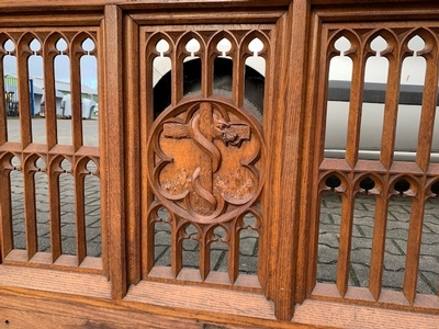 Communion Rail style Gothic - style en Oak wood, Belgium 19th century