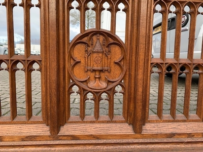 Communion Rail style Gothic - style en Oak wood, Belgium 19th century