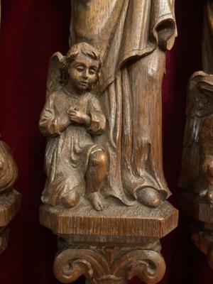 Series Of 4 Evangelists style Gothic - Style en hand-carved wood Oak, Dutch 19 th century ( Anno 1875 )