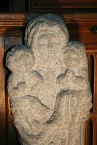 Hand-Carved Full Granite Statue Of The Virgin And The Child With St. Ann, SOURCE: CHURCH-PORTAL IN SPAIN