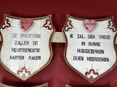 Hand Painted Procession Atributes en Wood, Belgium  19 th century