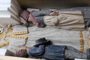 Packing Process Of A Large: N.D. La Salette Statue For U.S.A. 2016 en Terra-Cotta polychrome, FRANCE 19th century