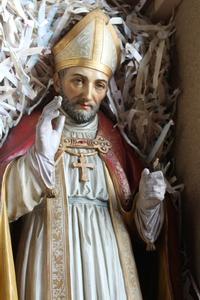 Packing Statue Of  St. Alphonsus  For Ontario Canada 2015. en Terra-Cotta polychrome, Belgium 19th century