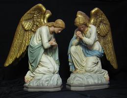 Angels en PLASTER POLYCHROME, Belgium 19th century