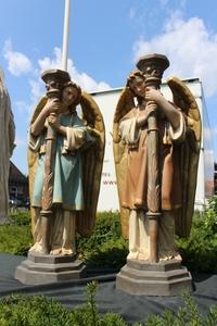 Angels en plaster polychrome, France 19th century