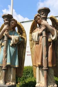 Angels en plaster polychrome, France 19th century