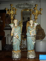 Angels en plaster polychrome, France 19th century