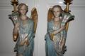 Angels en plaster polychrome, France 19th century