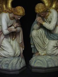 Angels en plaster polychrome, France 19th century