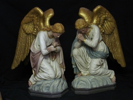 Angels en plaster polychrome, France 19th century