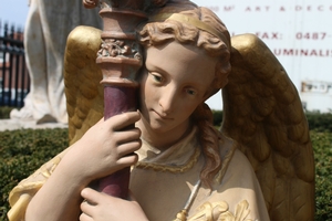 Angels en plaster polychrome, FRANCE 19th century