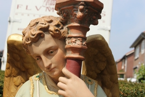 Angels en plaster polychrome, France 19th century