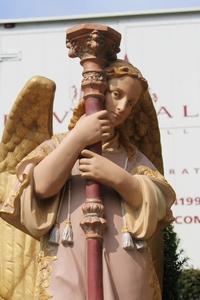 Angels en plaster polychrome, France 19th century