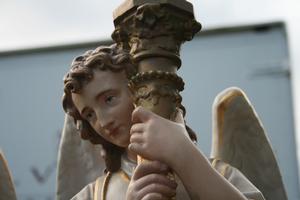 Angels en plaster polychrome, France 19th century