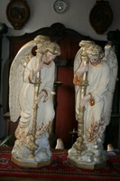 Angels en PLASTER POLYCHROME, Belgium 19th century