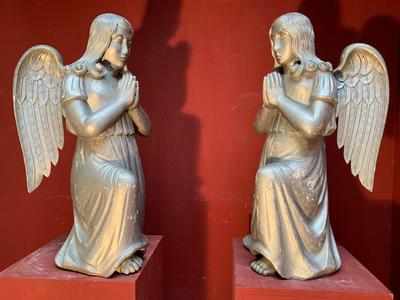 Angels en wood polychrome, Tjech Republic 19th century ( anno 1890 )