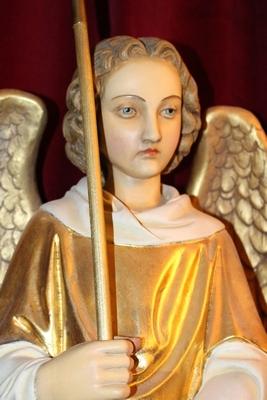 Angels Height Without Candle Holders 106 Cm en plaster polychrome / Gilt, France 19th century