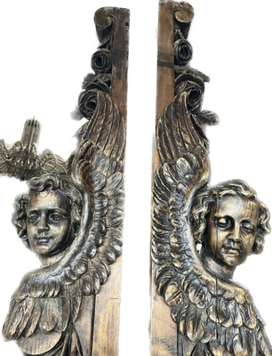 Architectural Ornaments en Hand - Carved Wood, Belgium 19th Century