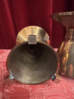 Candle Holders Measures Without Pin style art - deco en Brass / Bronze , Belgium  20 th century ( Anno 1930 )
