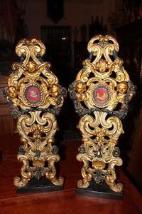 Reliquaries style Barok en wood polychrome, Flemish 17 th century