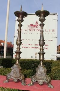 Candle Sticks style baroque en Bronze, France 19th century