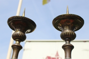 Candle Sticks style baroque en Bronze, France 19th century