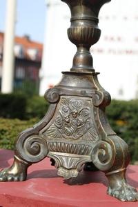 Candle Sticks style baroque en Bronze, France 19th century