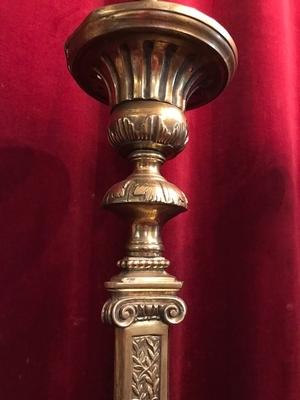 Candle Sticks Measures Without Pin style Baroque en Bronze, France 19th century