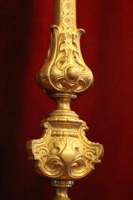 Candle Sticks Measures Without Pin style Baroque en Full - Bronze - Gilt, France 19th century ( anno 1870 )