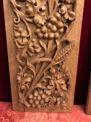 Hand Carved Panels style Baroque en hand-carved wood Oak, Dutch 19th century ( anno 1865 )