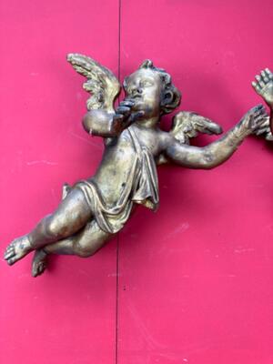 Angels  style Baroque - Style en Wood Polychrome / Gilt, Flemish Belgium 18 th century