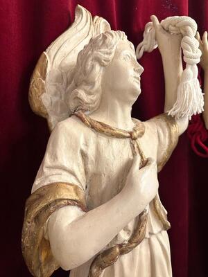 Angels  style Baroque - Style en Hand - Carved Wood , 18 th century