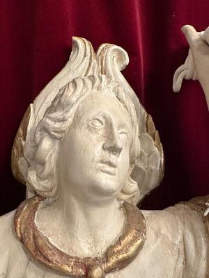 Angels  style Baroque - Style en Hand - Carved Wood , 18 th century