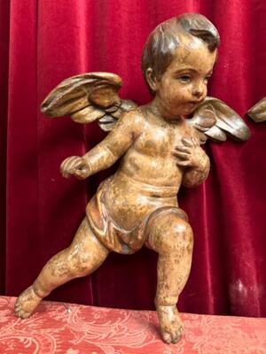 Cherubins Angels style Baroque - Style en Hand - Carved Wood , Belgium  18 th century