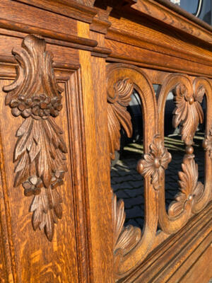 Communion Rails  style Baroque - Style en Oak wood, Belgium  19 th century Anno 1800