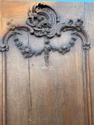 Entrance Doors  style Baroque - Style en Oak wood, Dutch 19 th century