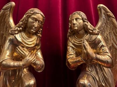 Kneeling Angels style Baroque - Style en Wood totally gold-leaf covered., Southern Germany 18 th century ( Anno 1775 )