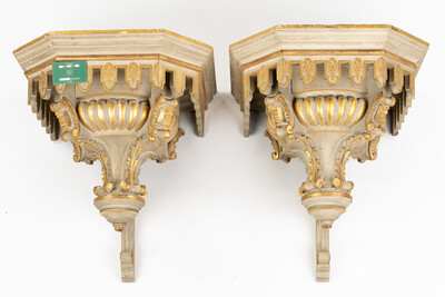 Sculptured Wall Consoles style Baroque - Style en Wood, Belgium  19 th century